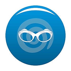 Retro spectacles icon blue vector