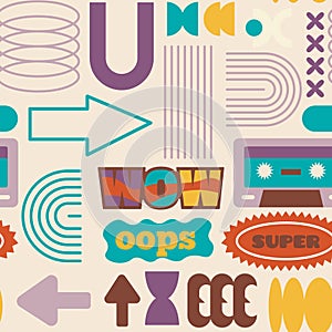 Retro Speech Bubbles Seamless Pattern