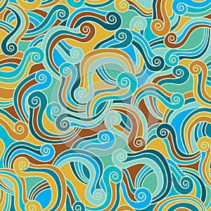 Retro spirals seamless pattern