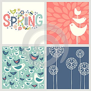 Cheerful coordinating retro Spring designs photo