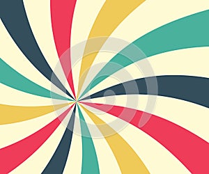 Retro Star Shaped Vector Background Radial Swirled Vintage Starburst Backdrop