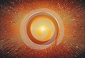 Retro starburst abstract vintage music background in 70s style with sound wave circles sunburst template stock photo