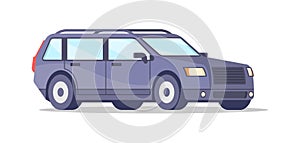 Retro station wagon car isometric illustration. Vintage automobile family comfortable city travel