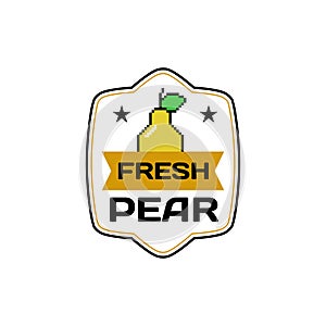Retro sticker pear template design vector