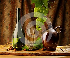 Retro still life with wine