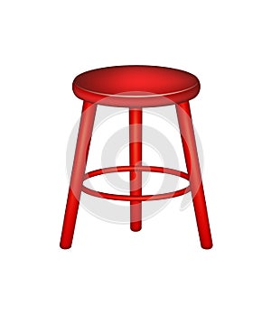 Retro stool in red design photo