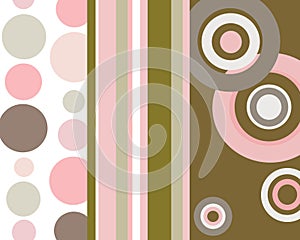 Retro stripes and circles background