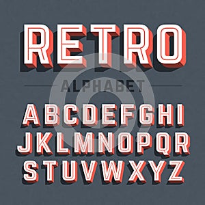 Retro style 3d alphabet