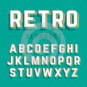 Retro style 3d alphabet