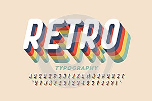 Retro style 3D font
