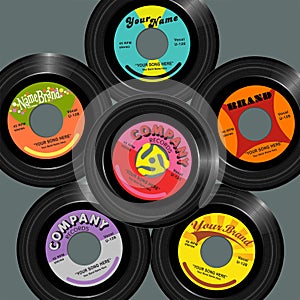 Retro style 45 record label designs.