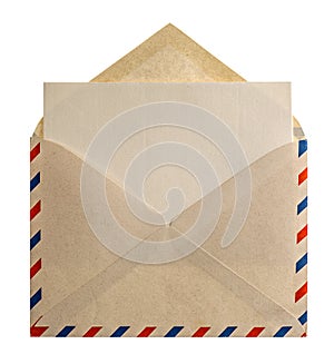 Retro style air mail envelope letter