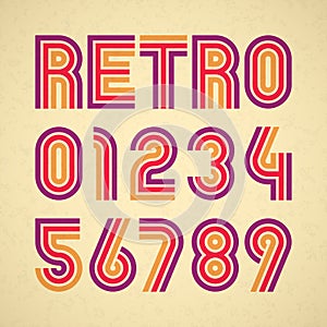 Retro style alphabet numbers