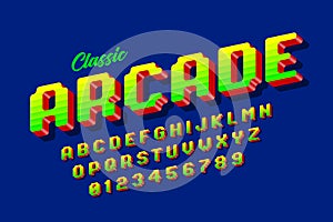 Retro style arcade games font