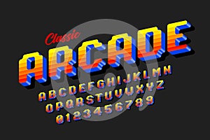 Retro style arcade games font