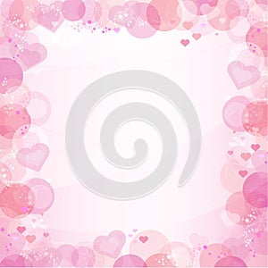 Retro Bokeh Hearts Frame/Background with copy space