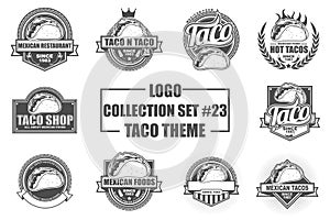 Retro Style Bundle Logo for Taco Shop