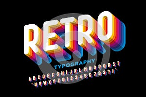 Retro style colorful 3D font photo