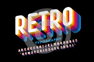 Retro style colorful 3D font photo