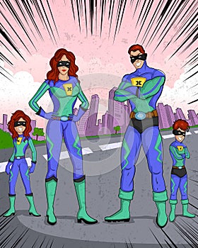 Retro style comics Superfamily