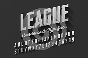 Retro style condensed typeface