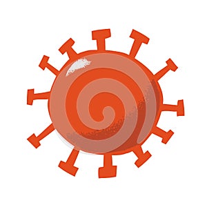 Retro style coronavirus icon with texture effect