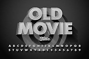 Retro style font, Old Movie title