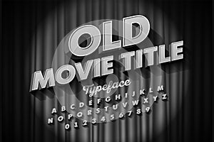 Retro style font, Old Movie title screen