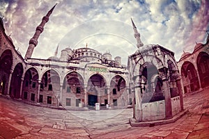 Retro style image of Sultanahmet Blue Mosque