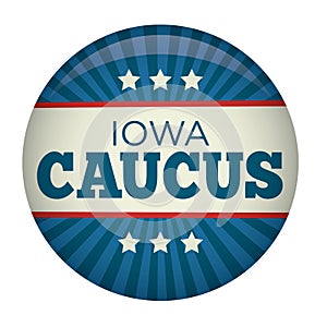 Retro Style Iowa Caucus Campaign Election Pin Button photo