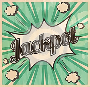 Retro style Jackpot signboard Background. Boom comic book explosion