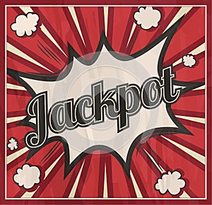 Retro style Jackpot signboard Background. Boom comic book explosion