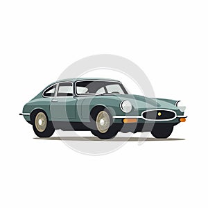 Retro Style Jaguar E-type Sports Car And Driver