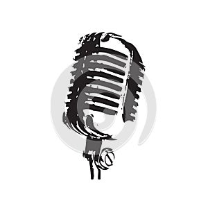 retro style microphone creative icon illustration vector