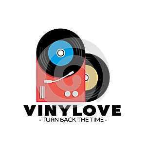 Retro style music background. Turntable design. Vinyl disks.