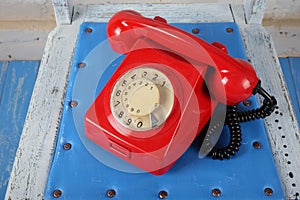 Retro style: Phones - Red retro telephone