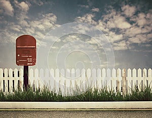 Retro style picture of postbox