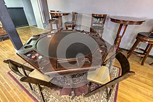 Retro Style Poker Table And Chips