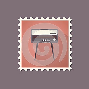 Retro style radiogram flat stamp with shadow. photo