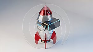 VR Rocket Virtual Reality Space Exploration Technology Concept