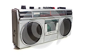 Retro style silver boom box