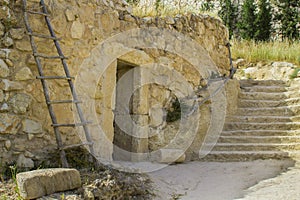 A retro style stone house in Nazareth Village Israel