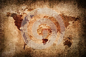 Retro style world map texture