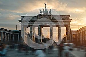 Retro styled Brandenburg Gate in Berlin