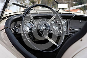 Retro styled classic car dashboard