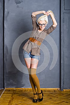 Retro styled fashion model