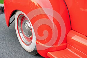 Retro styled image of car wheel.
