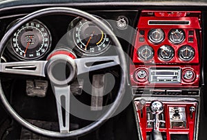 Retro styled image of an old car radio