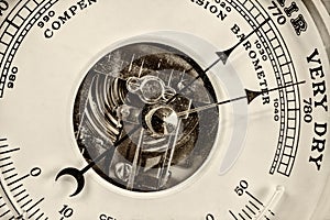 Retro styled image of an old barometer