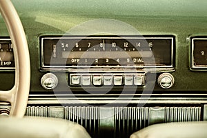Retro styled image of an old car radio photo